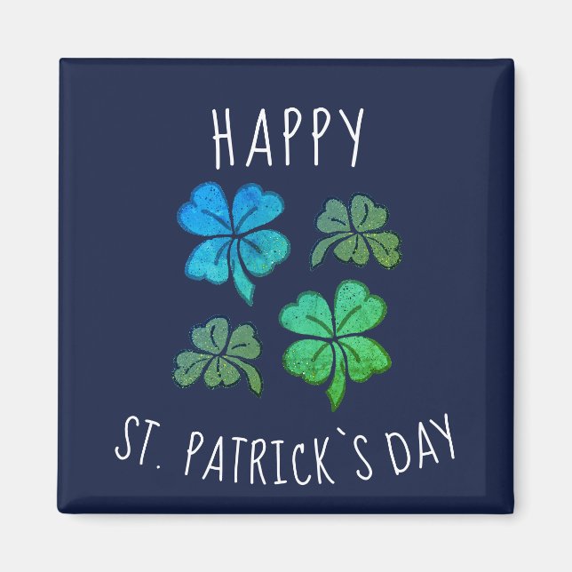 Lucky Shamrock Klöver Lycklig St. Patrick's day Magnet (Framsidan)