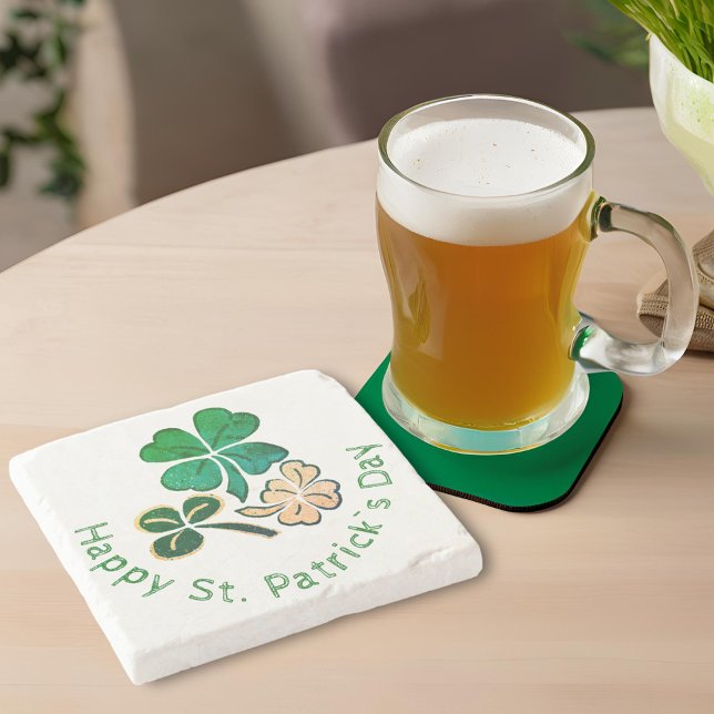 Lucky Shamrock Klöver Lycklig St. Patrick's day Stenunderlägg (Skapare uppladdad)