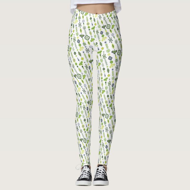 Lucky Shamrock Klöver minimal Modern Stripe Leggings (Framsida)