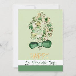Lucky Shamrock Klöver Watercolor Art Julkort