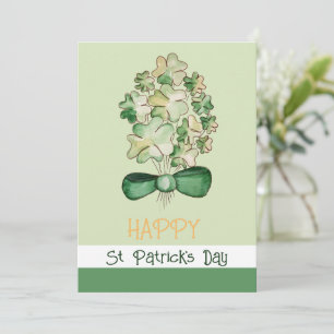 Lucky Shamrock Klöver Watercolor Art Julkort