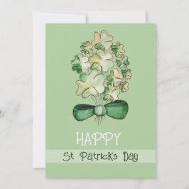 Lucky Shamrock Klöver Watercolor Art Julkort