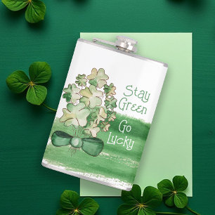 Lucky Shamrock Klöver Watercolor Fickplunta