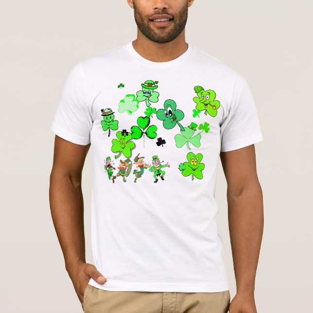 Lucky Shamrock och Dancing Leprechaunss Tee (Framsida)
