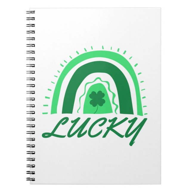 Lucky Shamrock Rainbow Anteckningsbok (Framsidan)