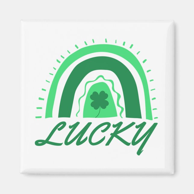 Lucky Shamrock Rainbow Magnet (Framsidan)