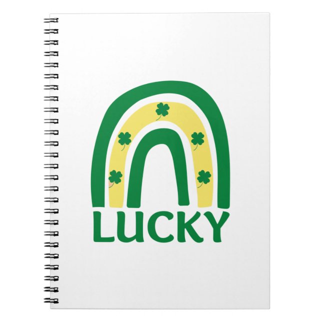 Lucky Shamrock Rainbow St Patricks Anteckningsbok (Framsidan)