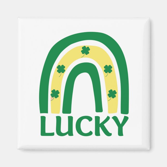 Lucky Shamrock Rainbow St Patricks Magnet (Framsidan)