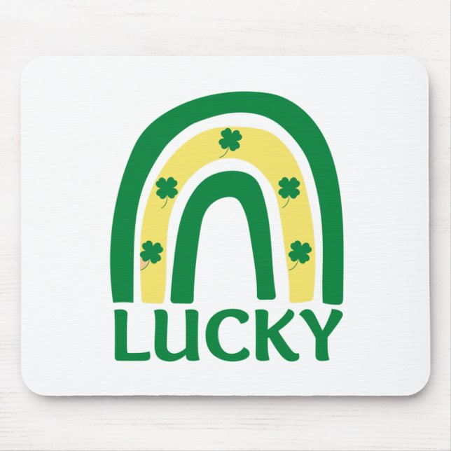 Lucky Shamrock Rainbow St Patricks Musmatta (Framsidan)