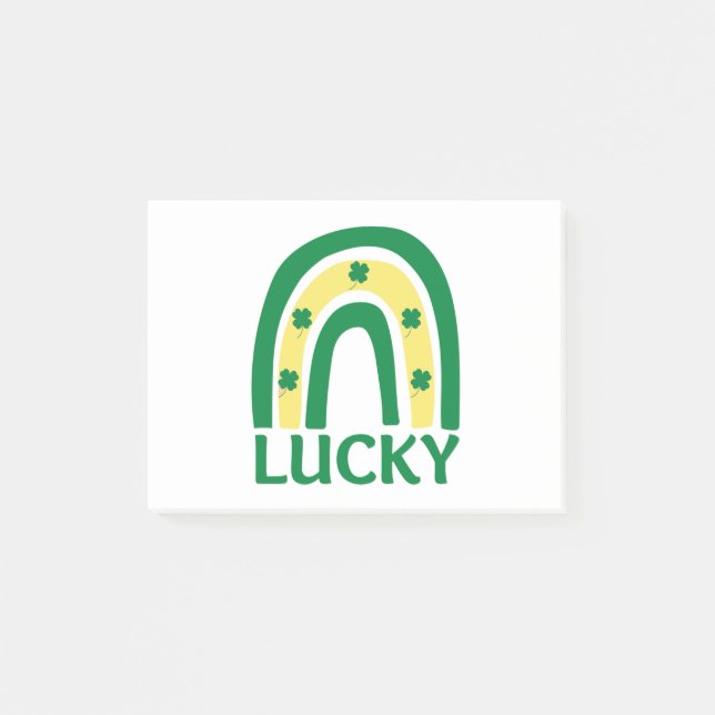 Lucky Shamrock Rainbow St Patricks Post-it Block (Framsida)