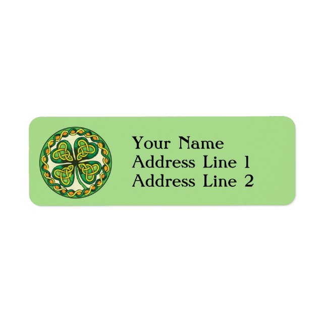 Lucky Shamrock Returadress Etikett (Framsidan)