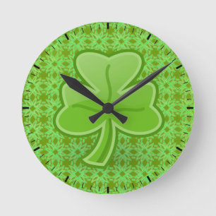 Lucky Shamrock Rund Klocka