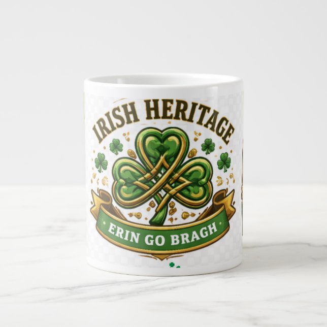 Lucky Shamrock St. Patrick’s Day Design Jumbo Mugg (Framsidan)