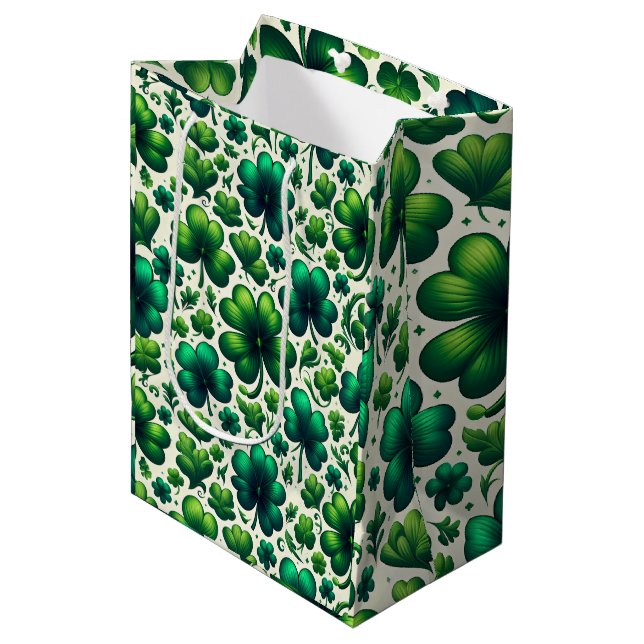 Lucky Shamrock St. Patrick’s Day Gift Bag (Framsidan Vinklad)