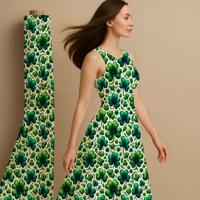 Lucky Shamrock St. Patrick’s Day Pattern Fabric Tyg (Lucky Fabric)