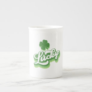 Lucky Shamrock St patrick's day Irish Benporslin Mugg