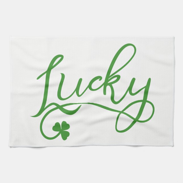 Lucky Shamrock St patricks day Irish Kökshandduk (Horisontell)