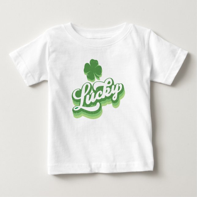 Lucky Shamrock St patrick's day Irish T Shirt (Framsida)