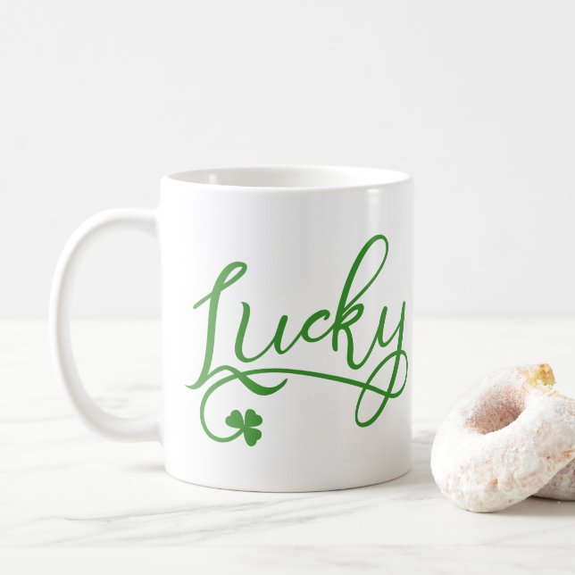 Lucky Shamrock St patricks day Kaffemugg (Med munk)