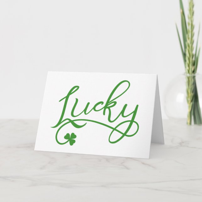 Lucky Shamrock St patricks day Kort (Framsida)