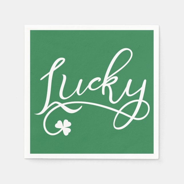 Lucky Shamrock St patricks day Party Pappersservett (Framsidan)