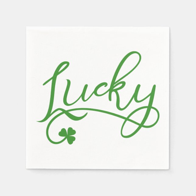 Lucky Shamrock St patricks day Party Pappersservett (Framsidan)