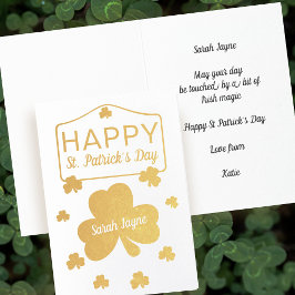 Lucky Shamrock St. Patrick's Day Real Foil Card Folierat Kort