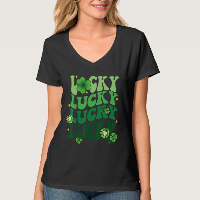 Lucky Shamrock St Patrick's Day Saint Paddy's Rain T Shirt (Framsida)