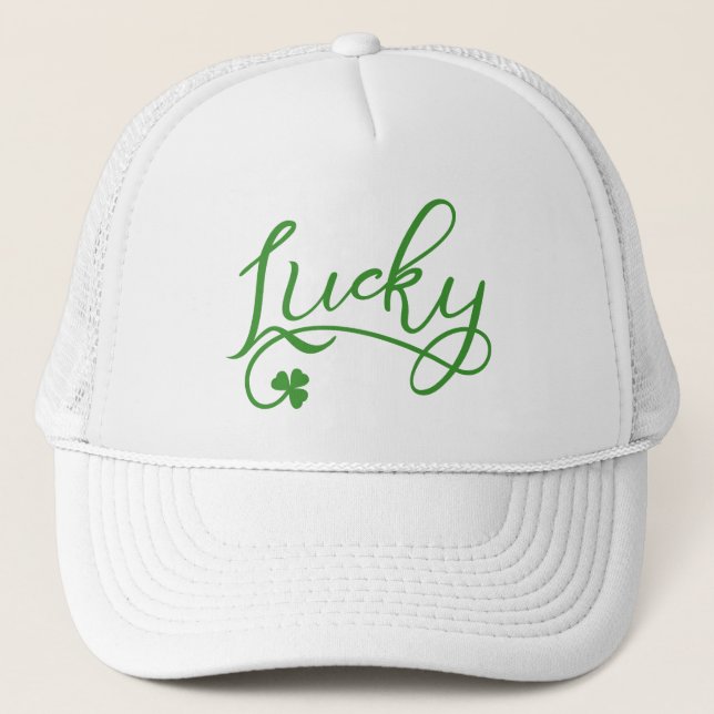 Lucky Shamrock St patricks day Truckerkeps (Framsida)