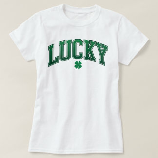 Lucky Shamrock Varsity | Retro St Patrick's Day T Shirt