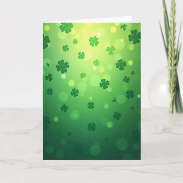 Lucky Shamrocks Green Scene Card Kort (Framsida)