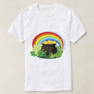 Lucky Shamrocks Klöver Rainbow Pot of Guld T Shirt