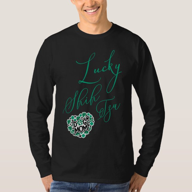 Lucky Shih Tzu Hund Mamma för kvinnor T Shirt (Framsida)