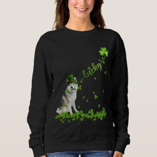 Lucky Siberian husky Hund Funny Shamrock St Patric T Shirt