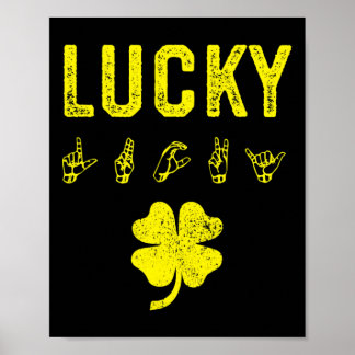 Lucky Sign Language Deaf Awareness St Patricks Day Poster
