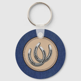 Lucky Silver Horseshoes Westerna stil Nyckelring
