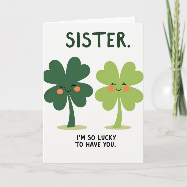 Lucky Sister Card Kort (Framsida)