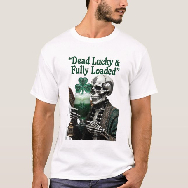 Lucky Skeleton Stout T-Shirt | Dead Lucky  (Framsida)