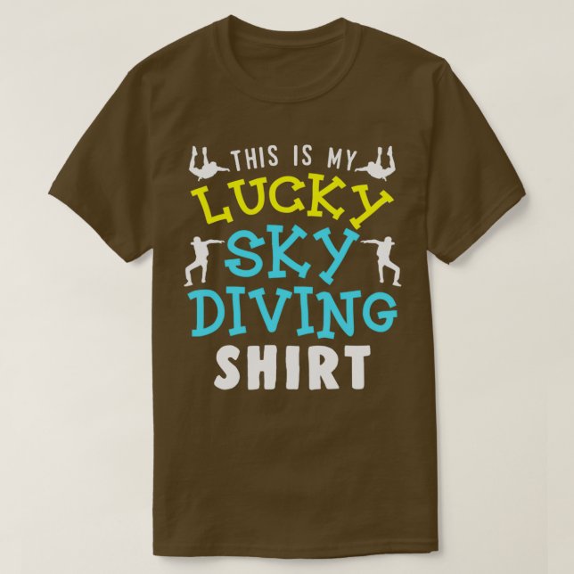 Lucky Skydiving Shirt Funny Fallskärm T (Design framsida)