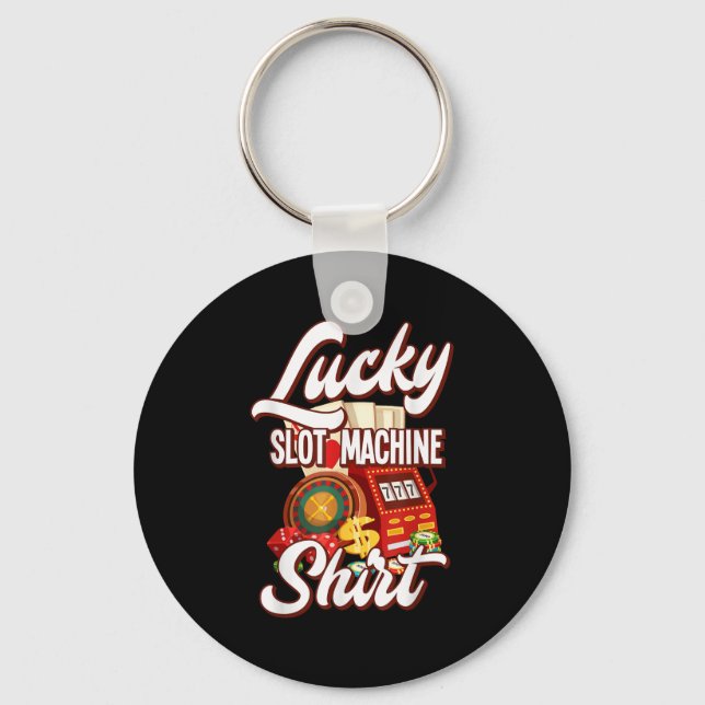 Lucky Slot Machine Casino Las Vegas Gambling  Nyckelring (Framsida)