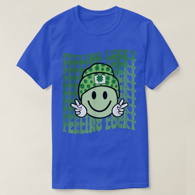 Lucky Smile Ansikte Shamrock St Patrick's Luc T Shirt (Design framsida)