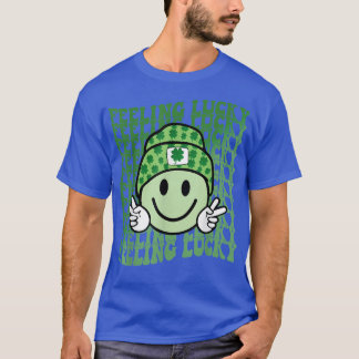 Lucky Smile Ansikte Shamrock St Patrick's Luc T Shirt