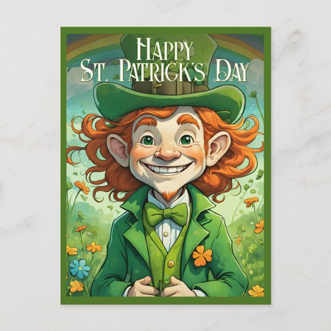 Lucky Smiles på St. Patrick's Day Helg Vykort (Framsida)