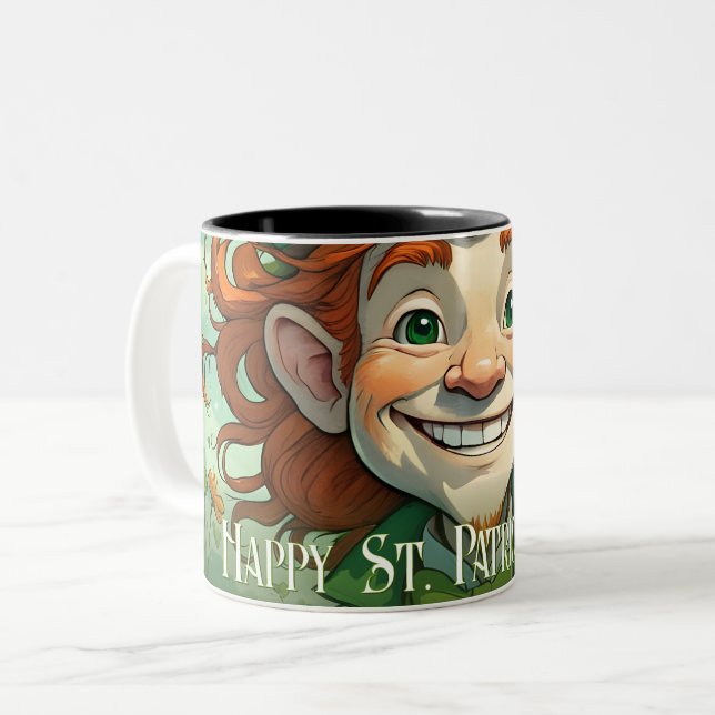 Lucky Smiles på St. Patrick's Day Två-Tonad Mugg (Framsida vänster)