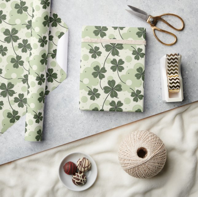 Lucky & Snyggt Shamrock Wrapping Papper Presentpapper (Hantverk)