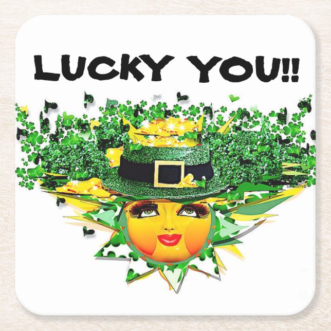 LUCKY SOL! UNDERLÄGG PAPPER KVADRAT (Framsidan)