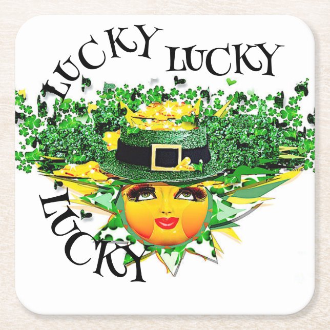 LUCKY SOL! UNDERLÄGG PAPPER KVADRAT (Framsidan)