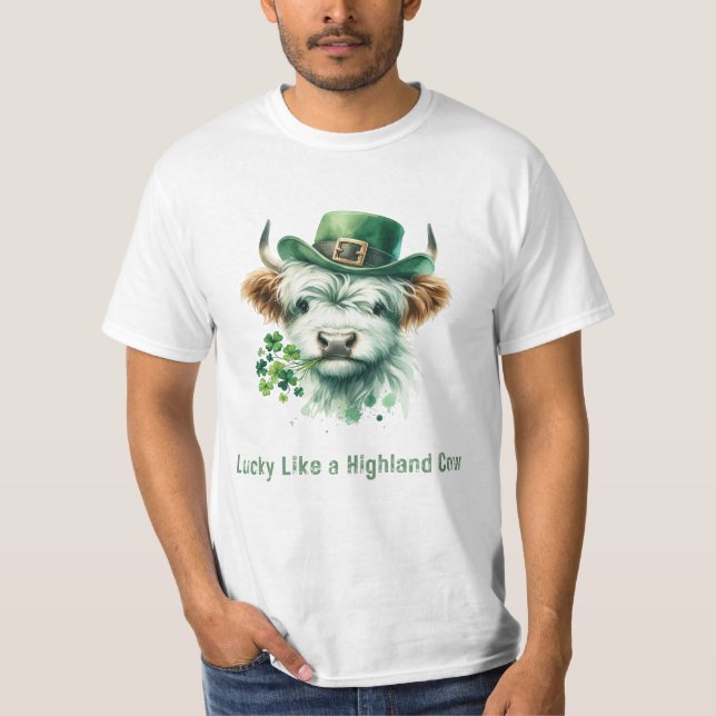 Lucky som en höglandskund - St. Patrick's Day Desi T Shirt (Framsida)