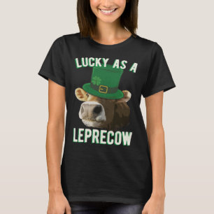 Lucky som en lätt grumlig kå Leprechaun Mash up St T Shirt