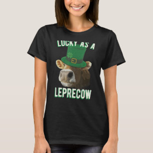 Lucky som en leprecw Cute Cow Leprechaun Mash-up S T Shirt